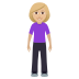 🧍🏼‍♀️ woman standing: medium-light skin tone display on JoyPixels